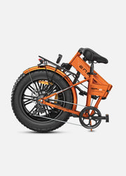 Orange folding bike on a white background