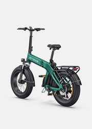 Green electric bike on a white background