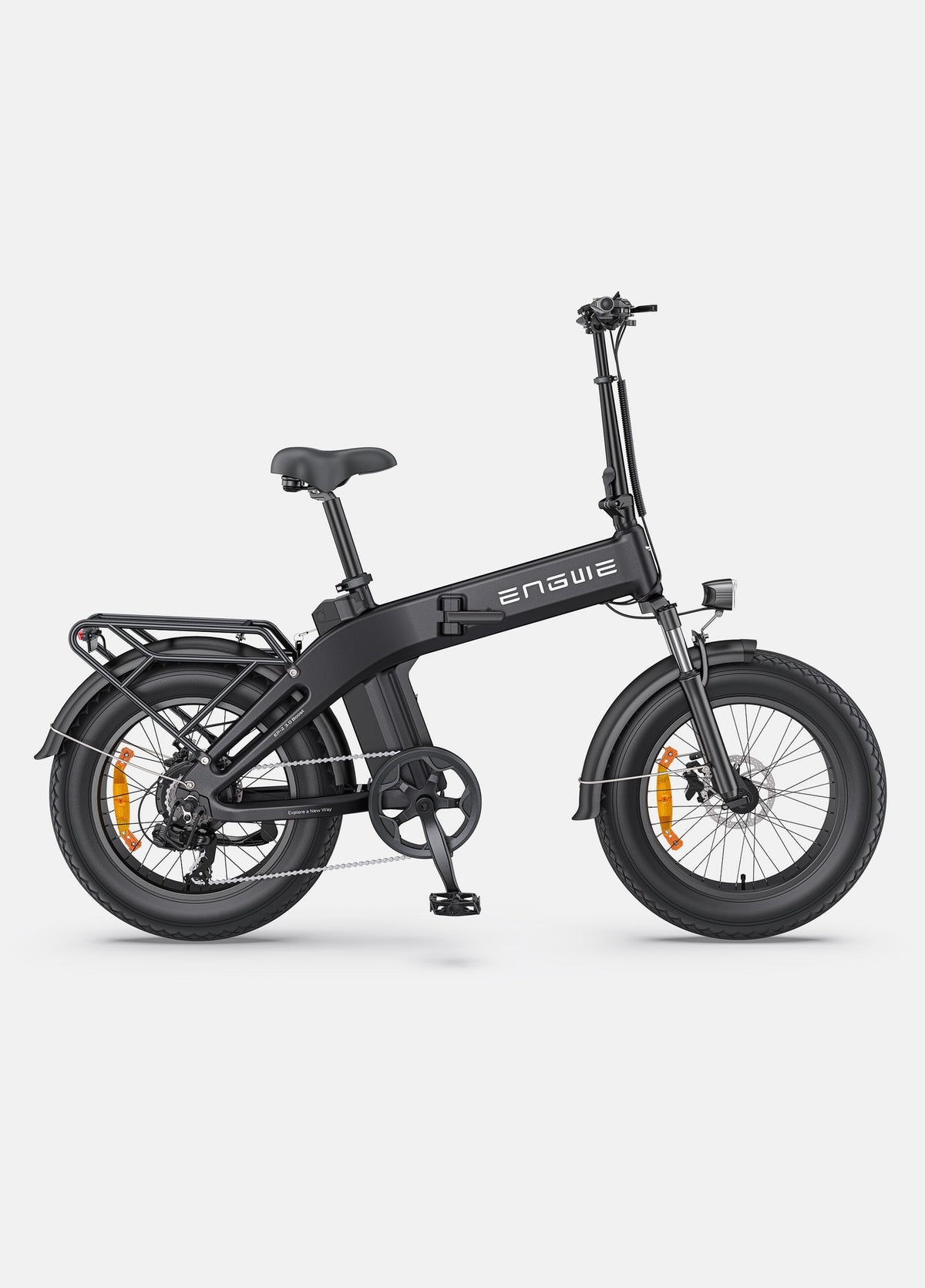 Green electric bike on a white background