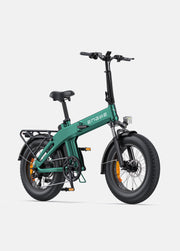 Green electric bike with 'ENWE' branding on a white background