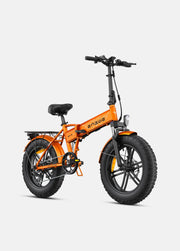 Orange electric bike with 'ENGWE' branding on a white background