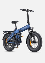 Blue electric bike with 'ENGWE' branding on a white background