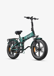 Green electric bike on a white background