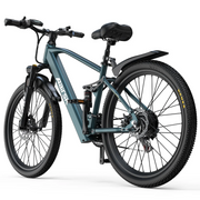 Electric bicycle with a visible brand logo on a white background