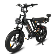 Black electric bike with 'X50' branding on a white background